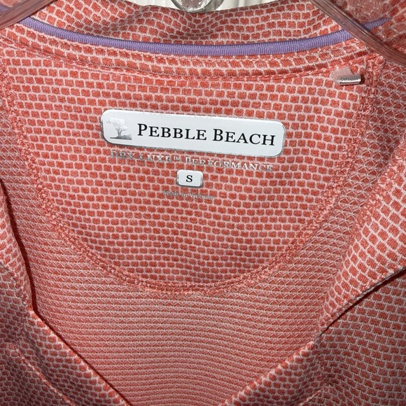 Pebble Beach Orange Short Sleeve Dry-Luxe Performance Golf Polo Top Womens Small - Picture 2 of 7